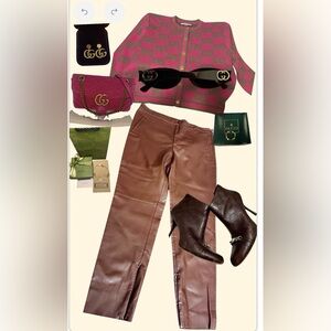 Zara Tan Faux Leather Zipped Skinny /unzipped Straight Pants